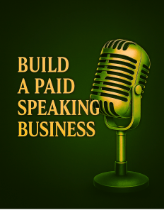 Workbook cover: “Captivate & Convert: The Signature Talk Workbook” — frameworks, storytelling prompts, and CTA templates for building a signature talk that inspires and converts.